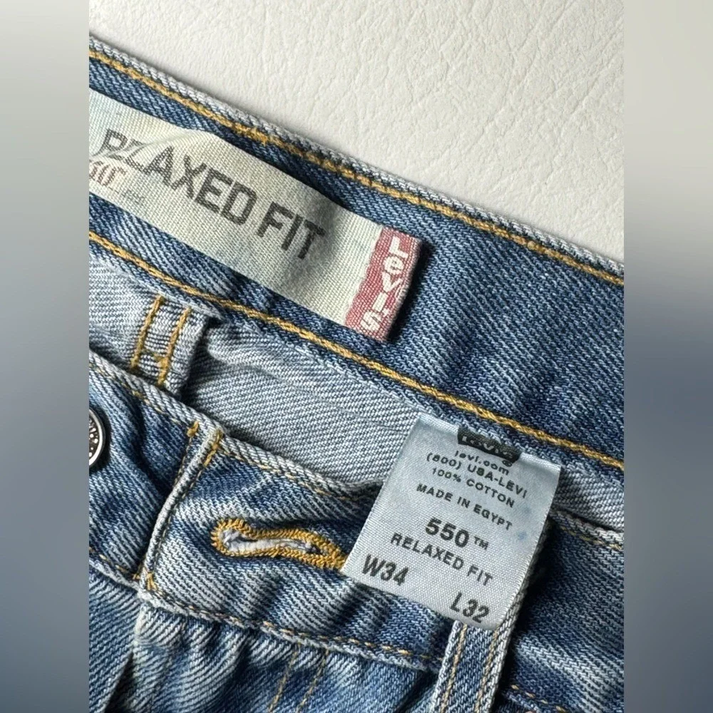 Levi's 550 Relaxed Fir Light Blue Straight Jeans 34 x 32 - Picture 6 of 7